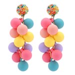 Colorful Plastic Ball Drop Earrings