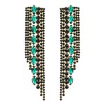 Rhinestone Chain Casting Long Statement Earrings