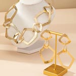 Irregular-shaped Hollow Metal Linked Jewelry Set