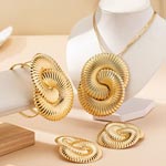 Geometric Metal Twisted Circles Jewelry Set