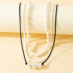 Boho Layered Shell Imitation Pearl Seedbead Necklaces